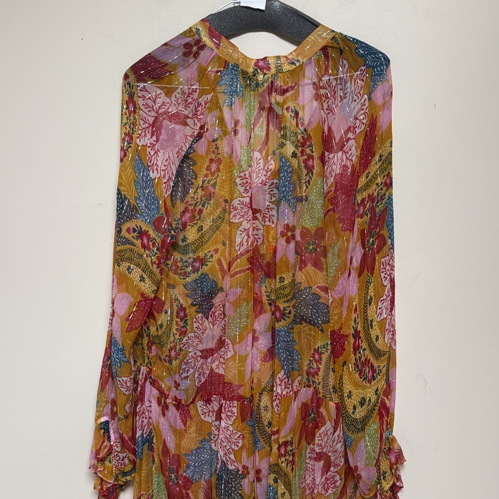 NEW FARM RIO banana floral beaded maxi dress medium - Picture 11 of 12